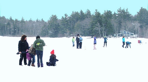 ice fishing on harvey lake